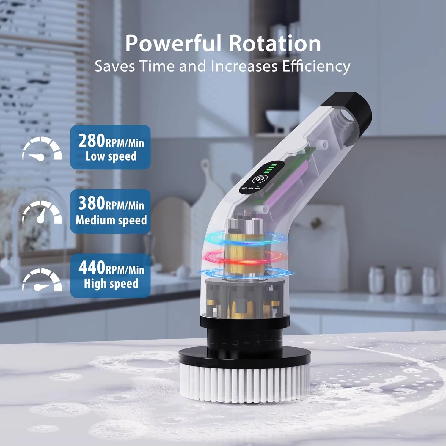 Household Cordless Spin Scrubber Kitchen Gadgets Hair Brushes Bathroom Broom Toilet Mops Electric Multipurpose Cleaning Brush