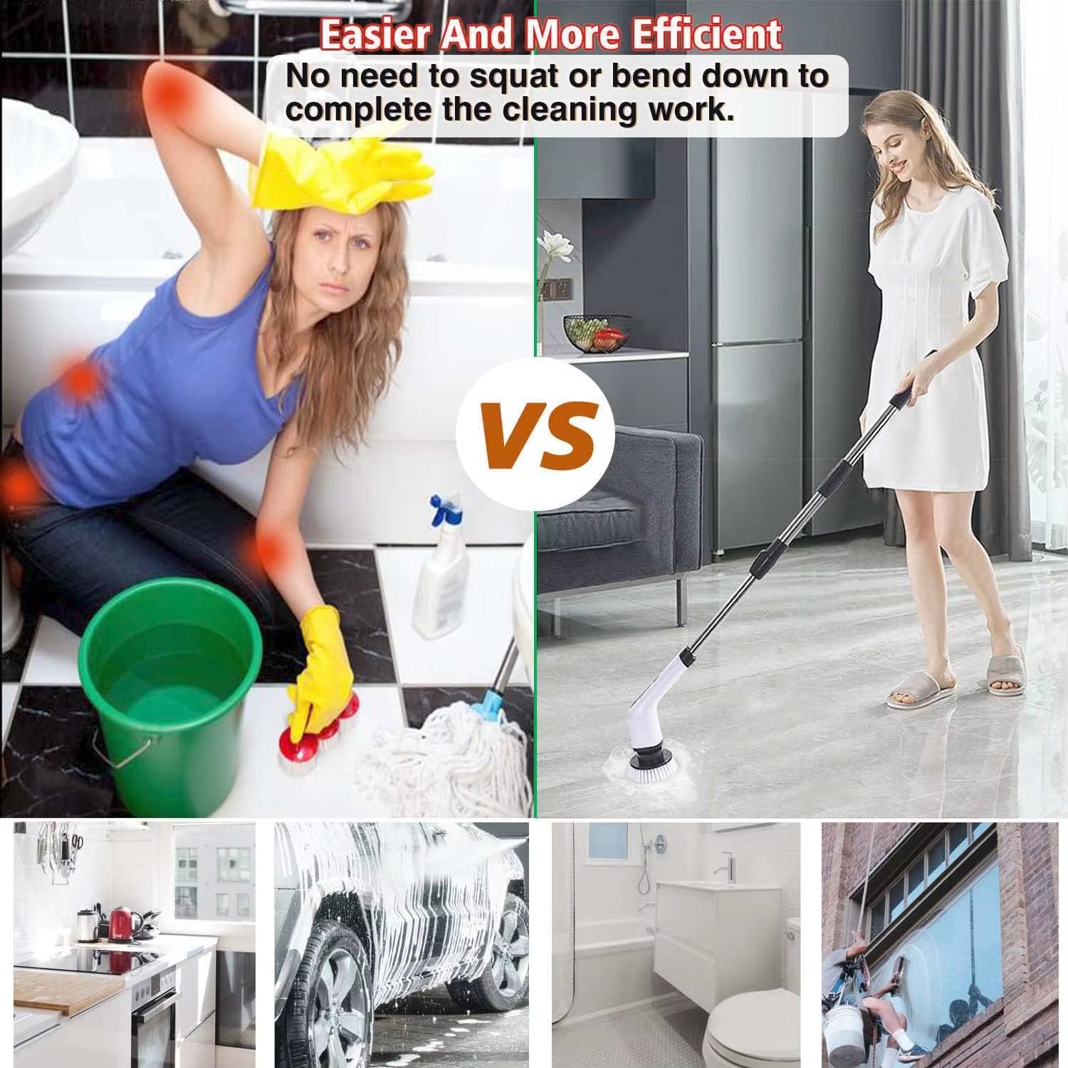 Household Cordless Spin Scrubber Kitchen Gadgets Hair Brushes Bathroom Broom Toilet Mops Electric Multipurpose Cleaning Brush