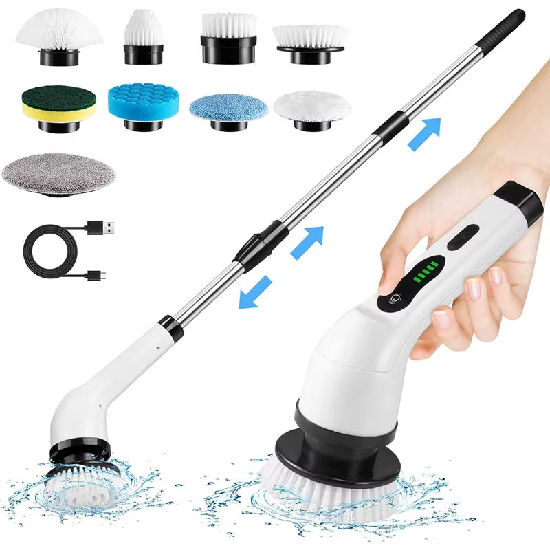 Household Cordless Spin Scrubber Kitchen Gadgets Hair Brushes Bathroom Broom Toilet Mops Electric Multipurpose Cleaning Brush