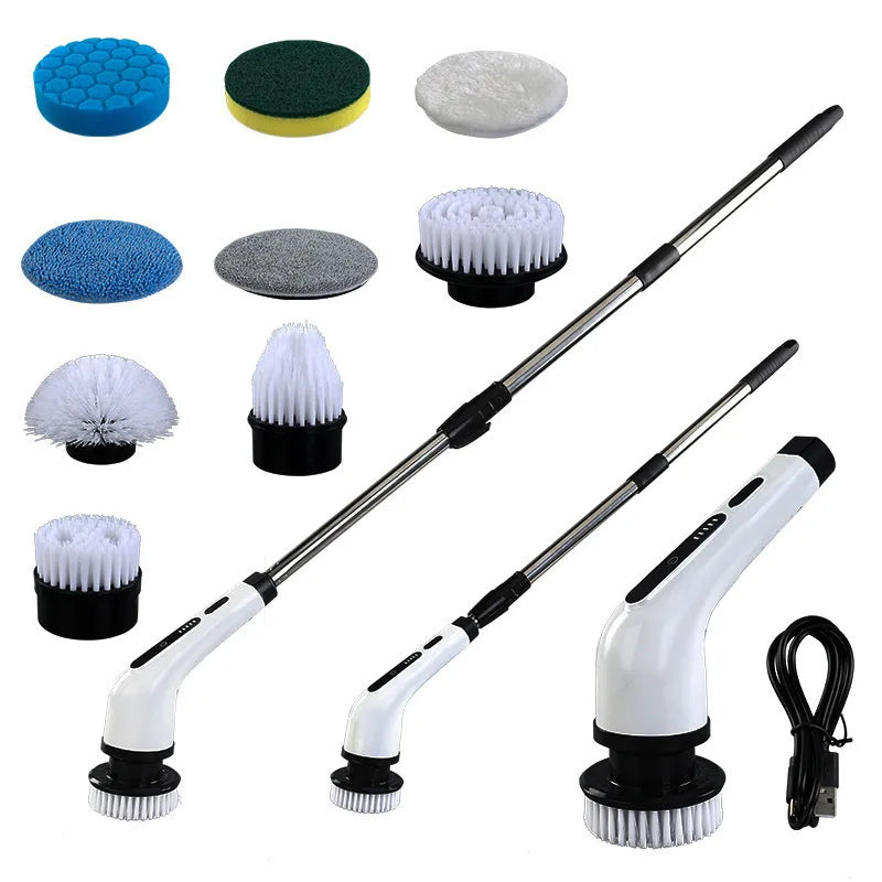 9 in 1 Electric Cleaning Brush, Multi-Functional Wireless Rotating Cleaning Brush